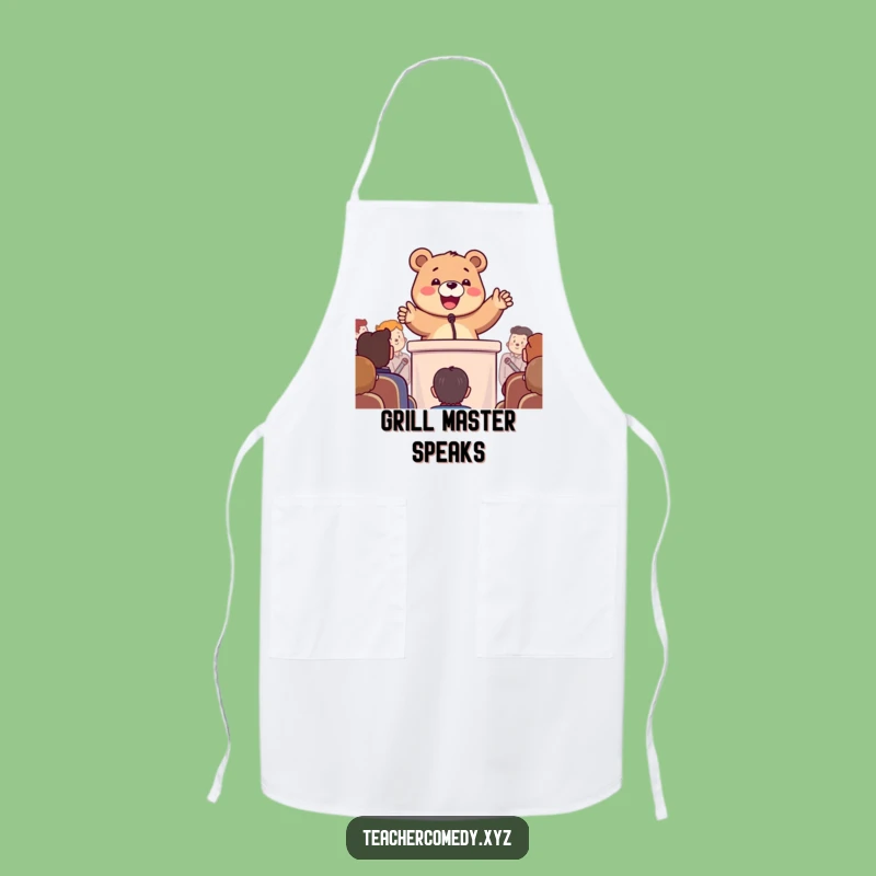 Funny Bear Chef Apron: Enthusiastic Speaker - Hilarious Kitchen Presentation Gift!