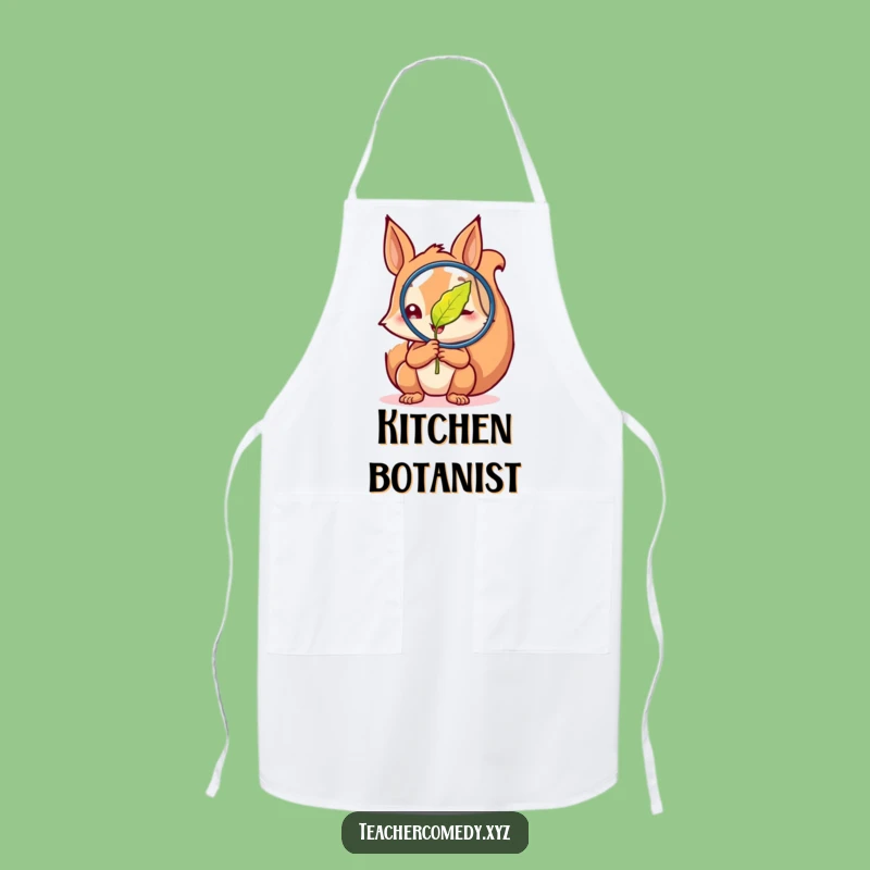 Funny Curious Squirrel Leaf Apron: Cook with Nature's Joy!