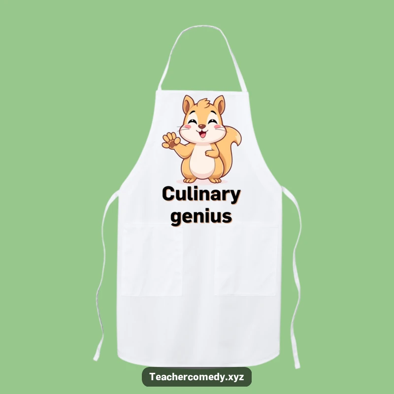 Funny Kawaii Squirrel Answering Apron - Cook with Cleverness & Style!