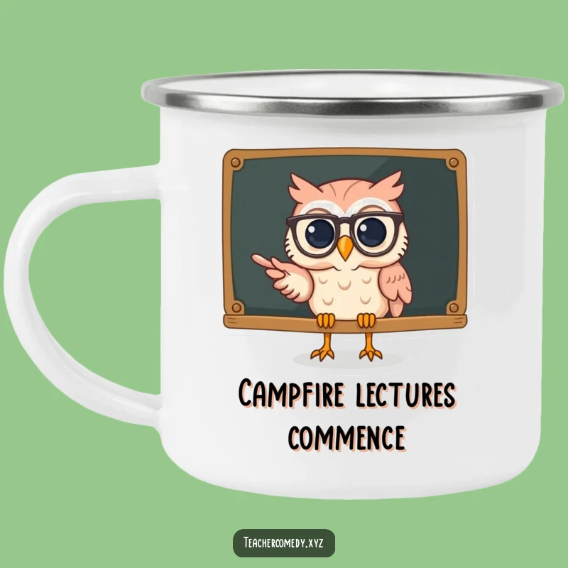 Funny Owl Professor Camping Mug: Wise Lessons, Durable & Humorous Outdoor Drinkware