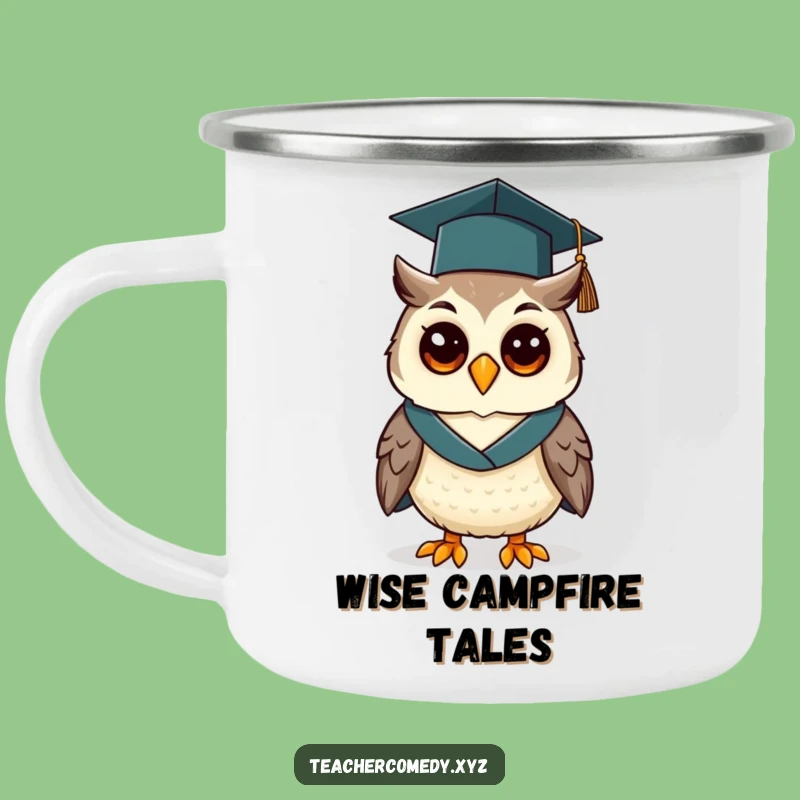 Funny Graduation Owl Camping Mug: Durable Scholar for Outdoor Wisdom