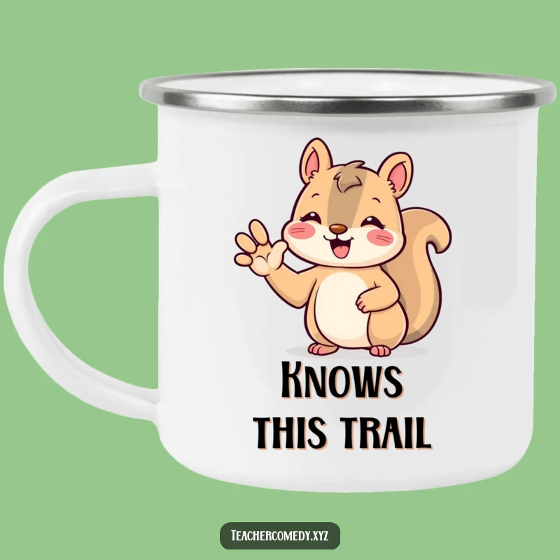 Funny Kawaii Squirrel Camping Mug: Cute Animal Raising Paw, Durable & Hilarious Gift