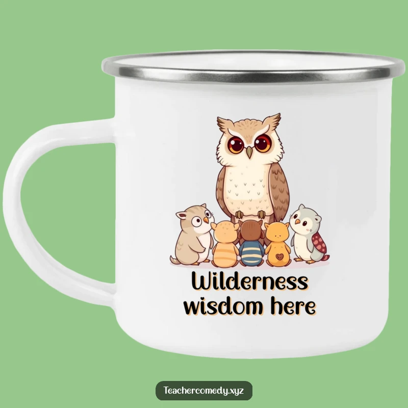 Funny Owl Adventure Mug: Wise advice on the trail, perfect for thoughtful campers, a funny gift.