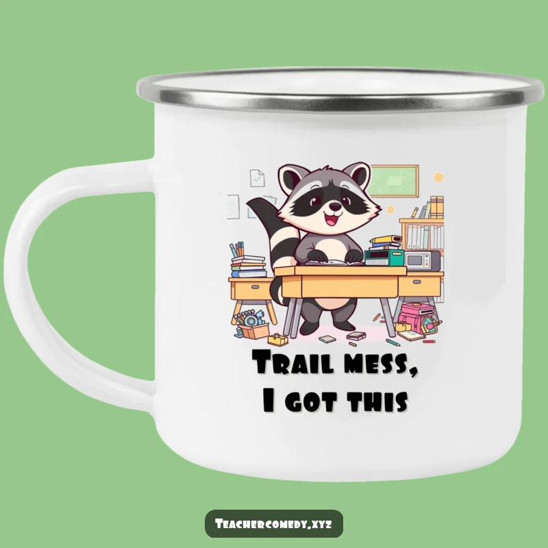 Funny Raccoon Camping Mug: Triumphant Campfire Tidiness, Rugged Funny Gift!