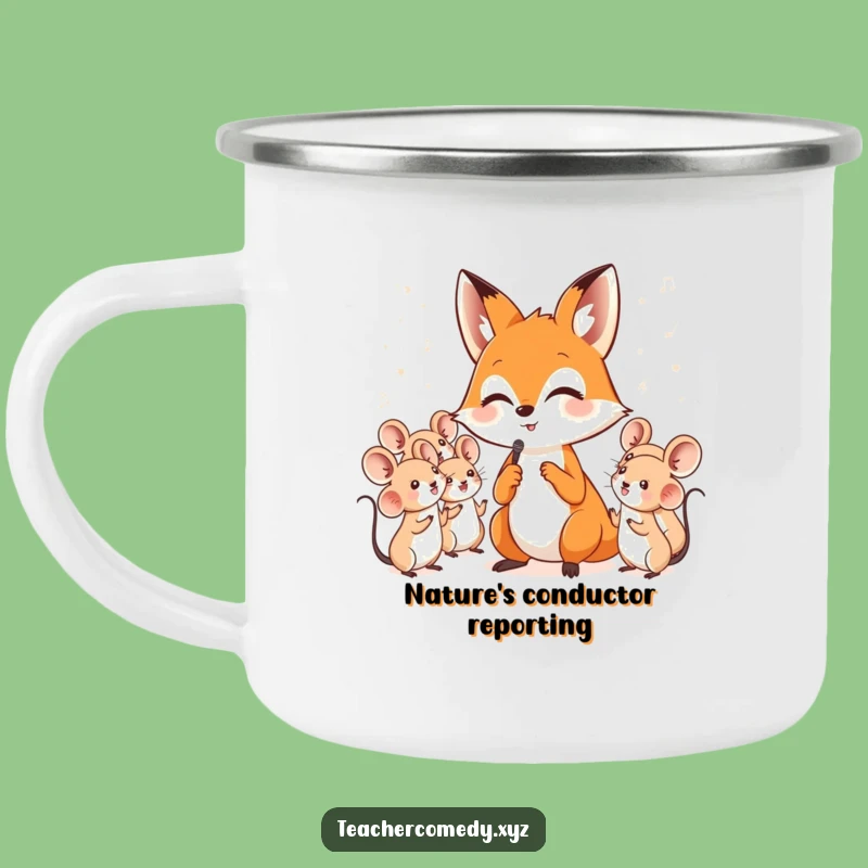 Funny Fox Adventure Mug: Singing Mice Choir Campfire Companion
