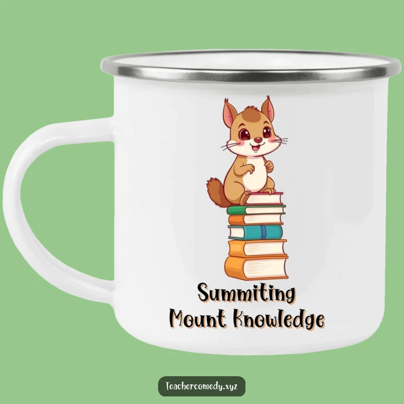 Funny Squirrel Adventure Mug: A determined climber's proud brew, perfect for outdoor reading, a funny gift.