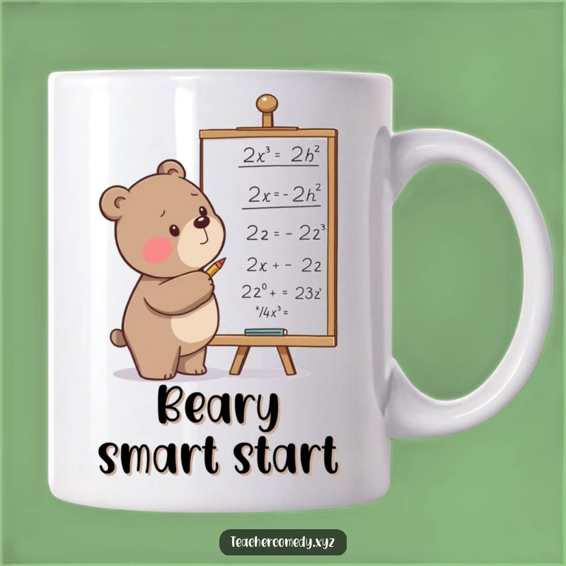 Funny Bear Math Mug: Determined Bear Solves Equations, Hilarious Gift for Math Lovers