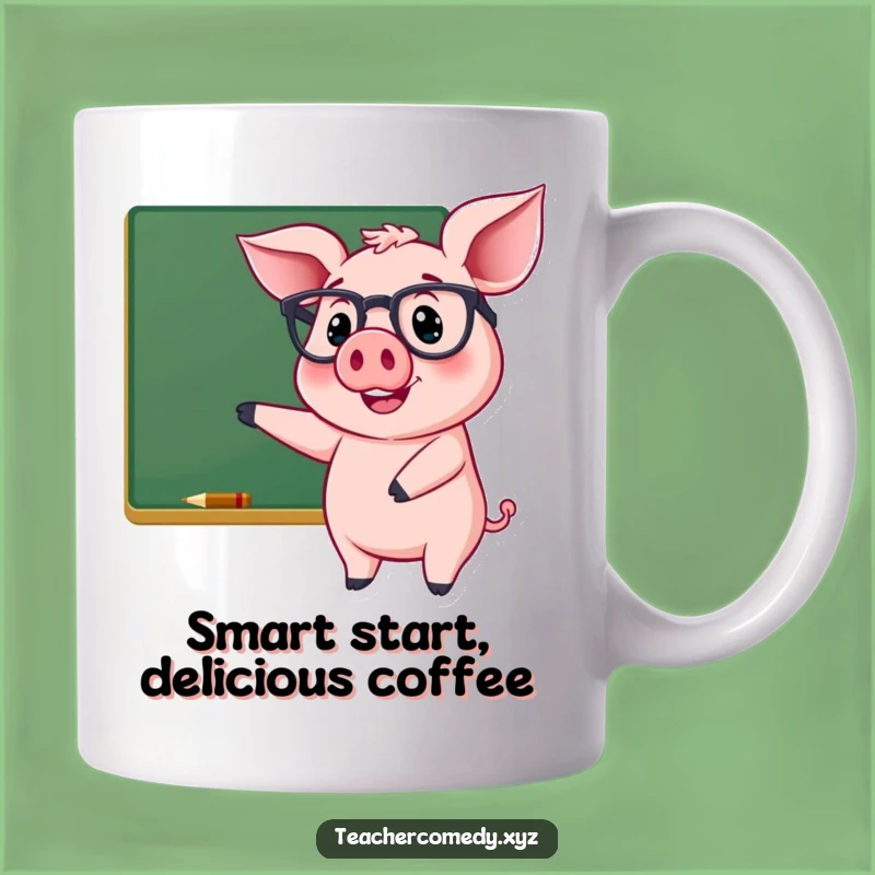 Funny Pig Teacher Mug - Cheerful Glasses & Wisdom Gift!