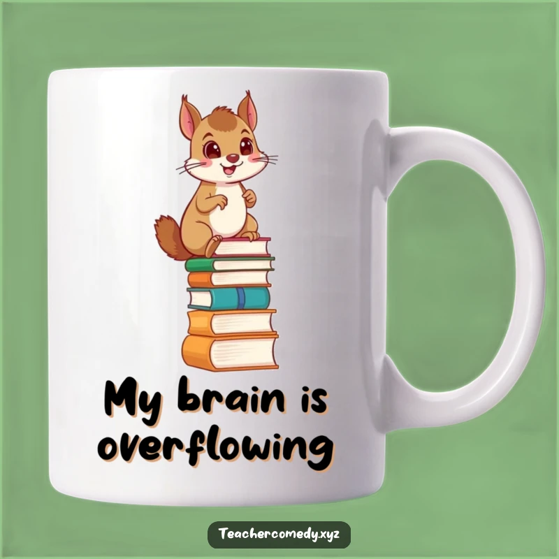 Funny Squirrel Book Lover Mug: A determined climber reaching new heights of knowledge, a perfect funny gift for readers.