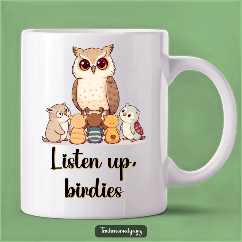 Funny Wise Owl Advice Mug: A thoughtful mentor shares wisdom, a perfect funny gift for teachers and learners.