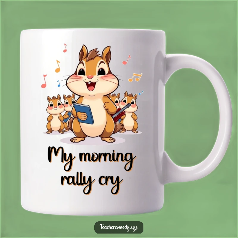 Funny Chipmunk Teacher Mug: Adorable Animal Leading a Hilarious Class Song Gift