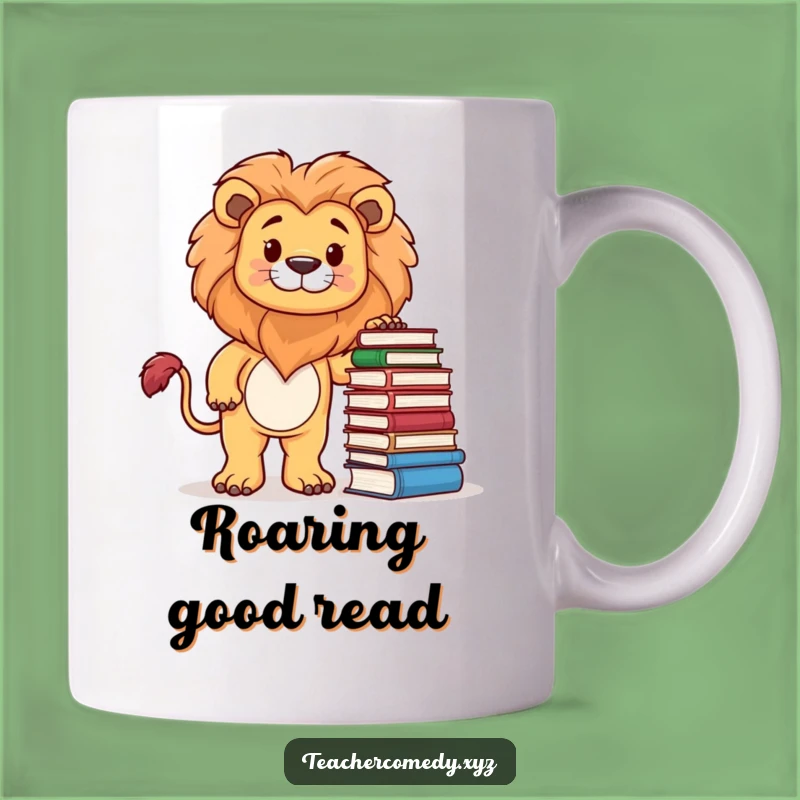 Funny Lion Bookworm Mug: The Perfect Gift for Knowledgeable Roarers!
