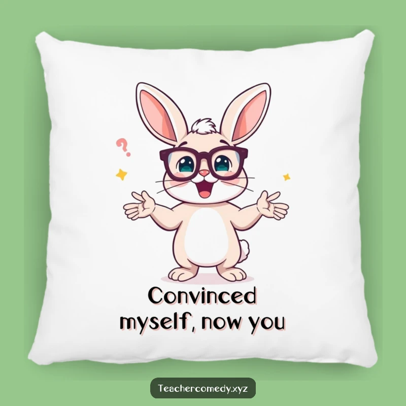 Funny Bunny Professor Pillow: The Perfect Comfy Companion for Your Brilliant Ideas!