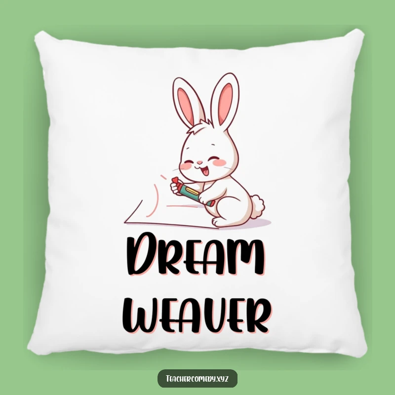 Funny Rabbit Artist Pillow - Cozy & Creative Accent