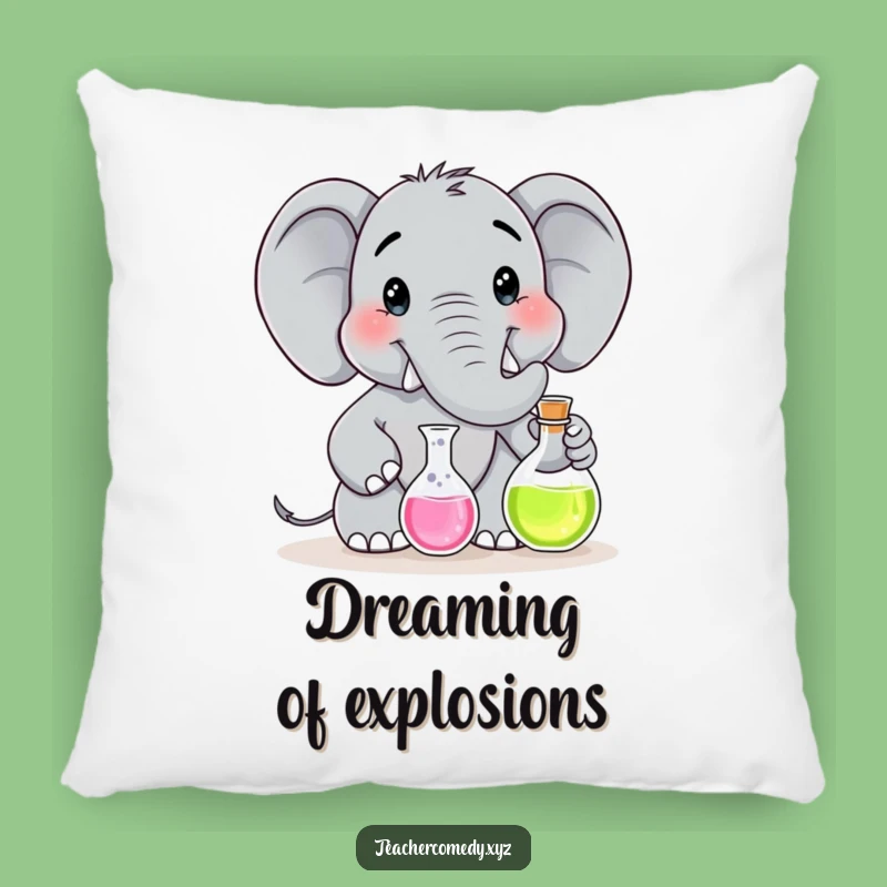 Funny Elephant Scientist Pillow: Cozy Lab Cushion, Adorable Funny Gift Decor