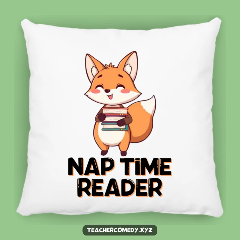 Funny Fox Reader Pillow: Cozy Scholar for Comfortable Reading