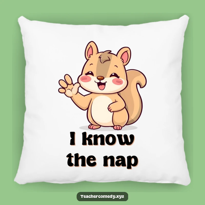 Funny Kawaii Squirrel Pillow: Cute Animal Raising Paw, Cozy & Hilarious Decor