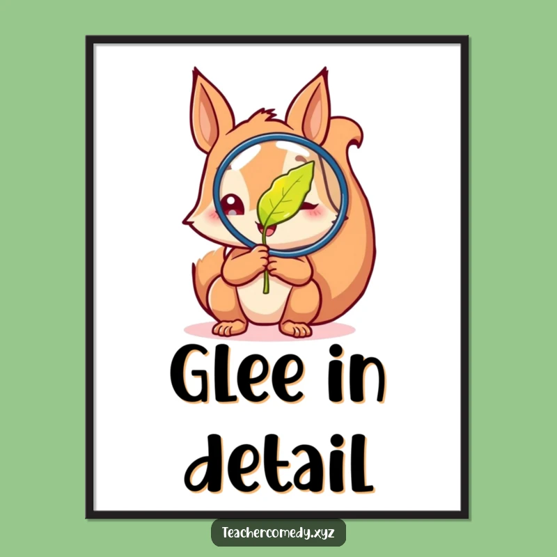 Funny Curious Squirrel Leaf Digital Art: Celebrate Nature's Details!