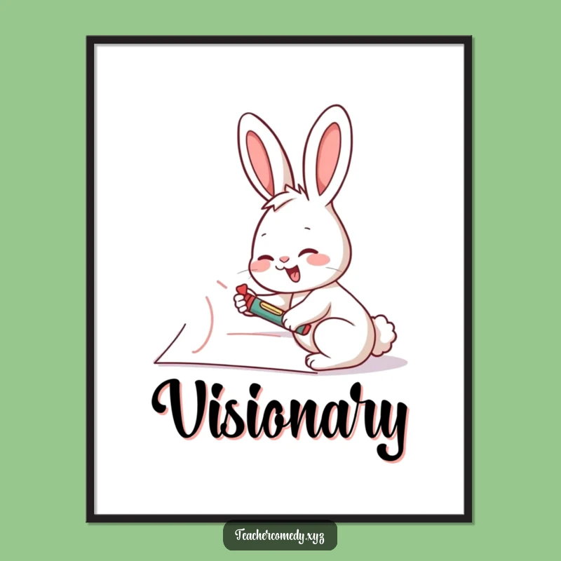 Funny Rabbit Artist Digital Art - Instant Creative Decor