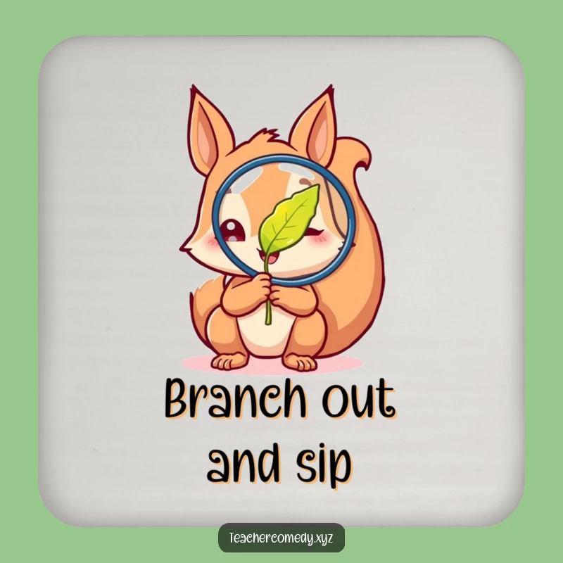 Funny Curious Squirrel Leaf Coasters: Protect Surfaces with Wonder!