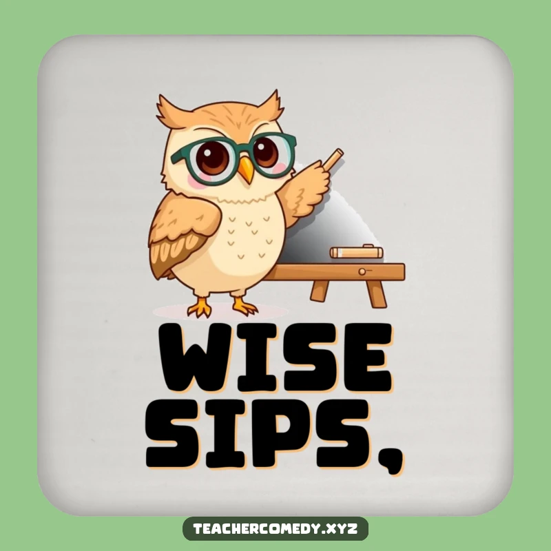 Funny Kawaii Owl Specs Drink Coasters - Set of Hilarious Table Protectors