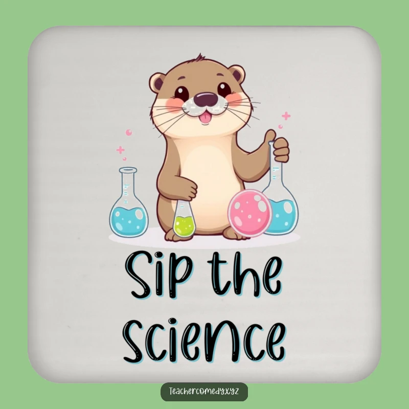Funny Otter Coasters - Protect Surfaces with Scientific Style