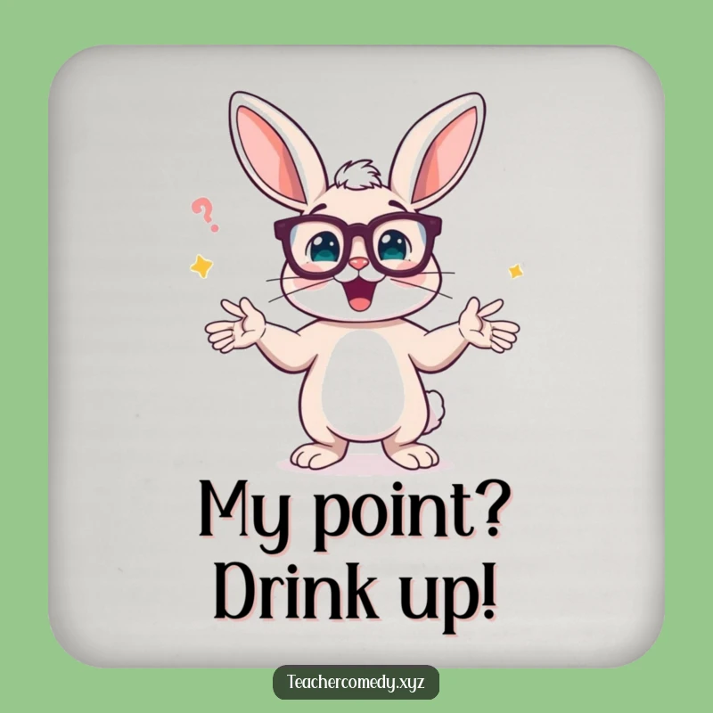 Funny Bunny Genius Coaster Set: Protect Surfaces with Hilarious Knowledge!