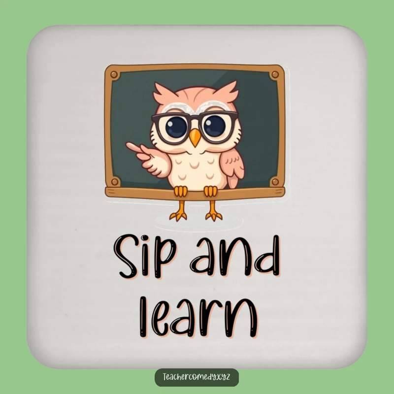 Funny Owl Coaster: Smart Wisdom, Charming Spectacled Owl Decor