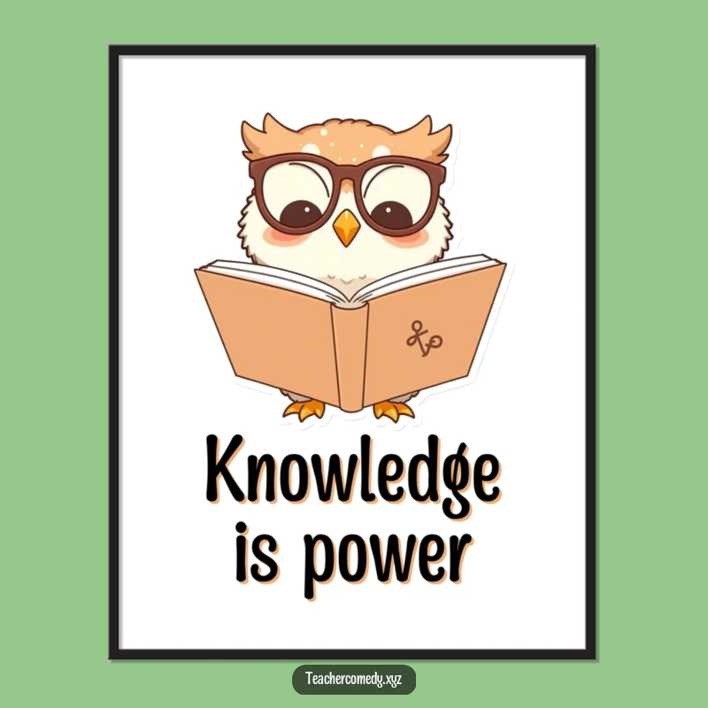 Funny Owl Reading Poster: Wisdom for Your Walls, Your Perfect Decor Gift!