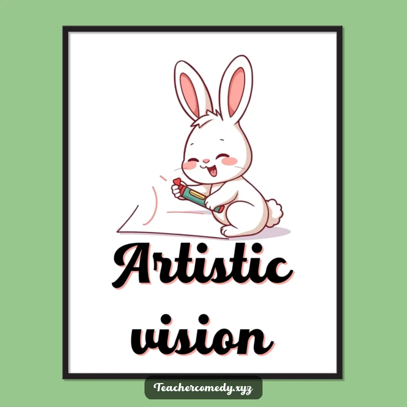 Funny Rabbit Artist Poster - Gigantic & Creative Art Print