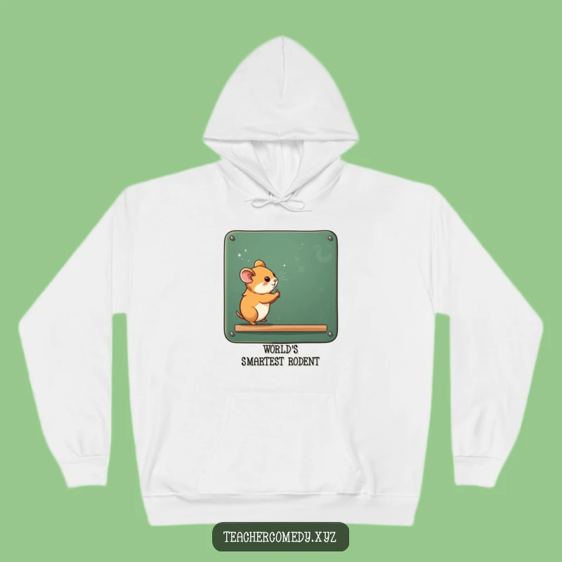 Cozy Funny Hamster Chalkboard Hoodie - Warm, Humorous, and Perfect for Nerds