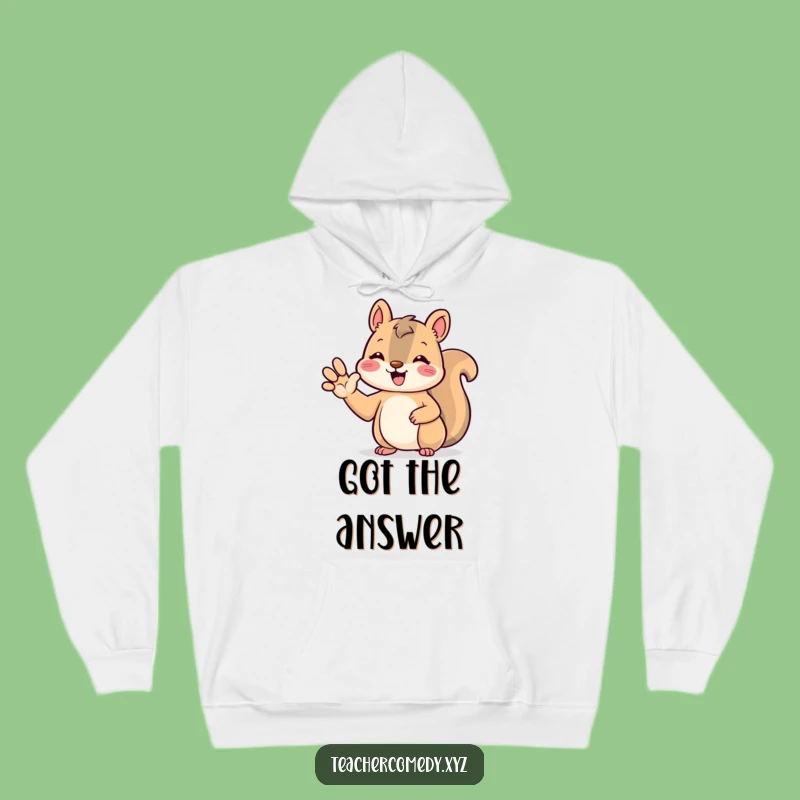 Cozy Funny Kawaii Squirrel Hoodie: Cute Animal Raising Paw, Warm & Hilarious Gift