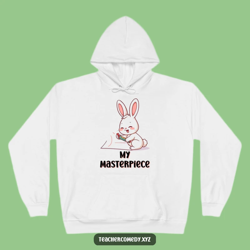 Cozy Funny Rabbit Artist Hoodie - Warm & Creative Comfort