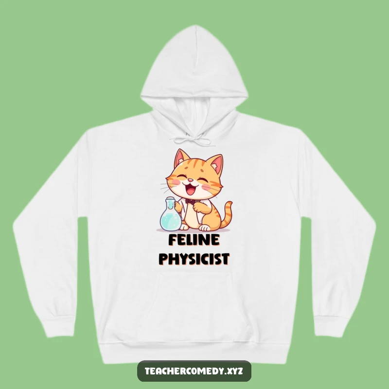Funny Cat Science Hoodie: Cozy & Curious, Giggling Cat, Bubbling Beaker, Warm Experiment Gift