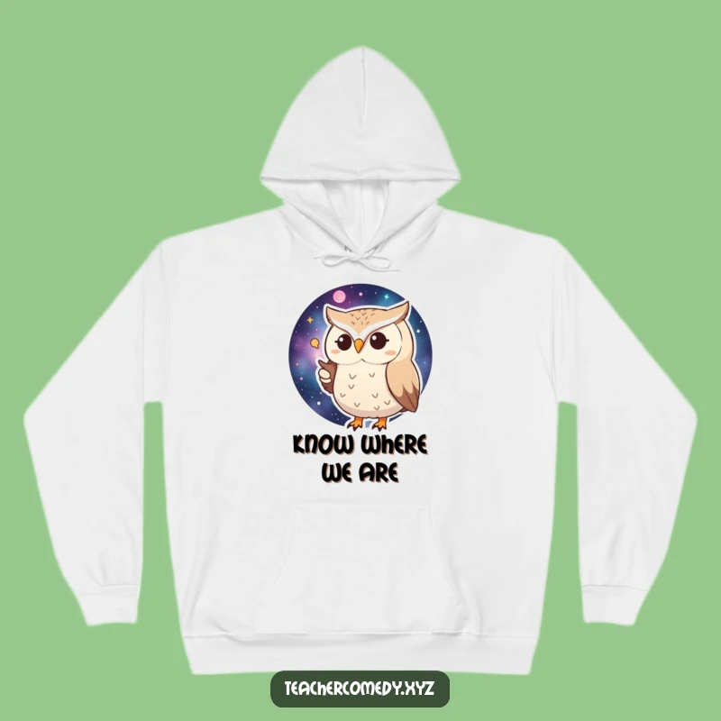 Funny Huffy Owl Hoodie: Cozy Galactic Quest, Ultimate Warm Funny Gift for Thinkers!