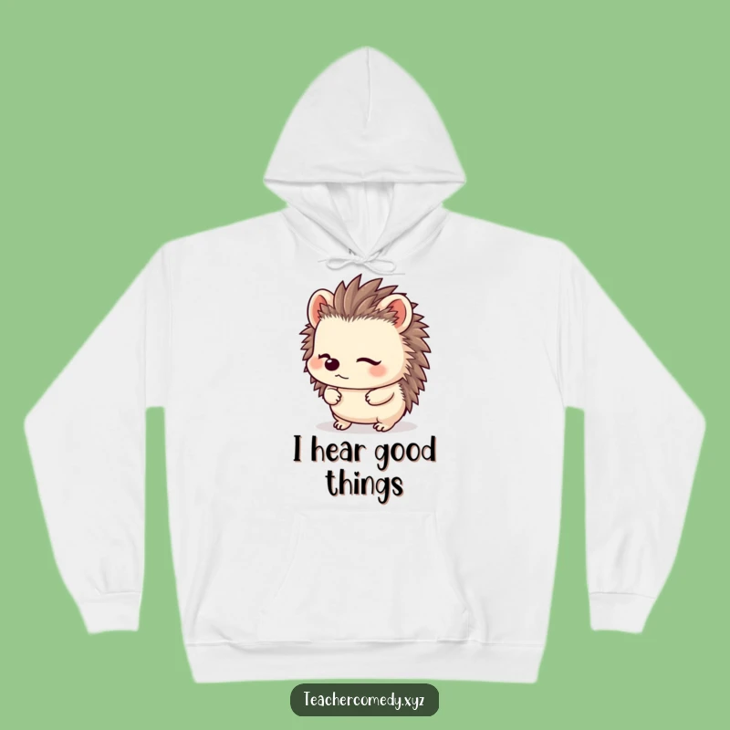 Funny Kawaii Hedgehog Hoodie - Cozy & Hilarious for the Best Listeners!
