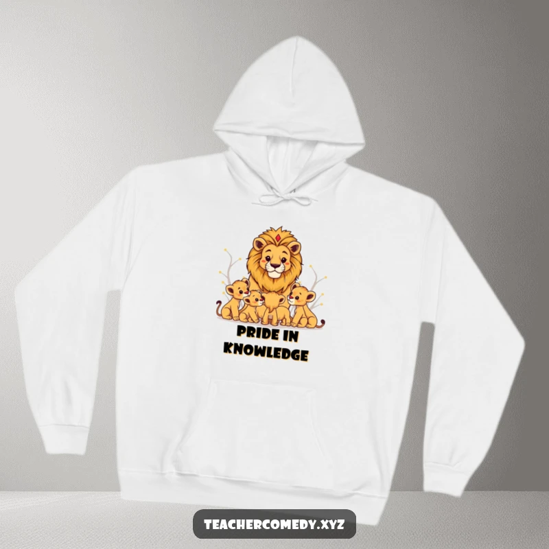 Funny lion king hoodie with a majestic lion teaching cubs, offering a blend of warmth, wisdom, and humor.