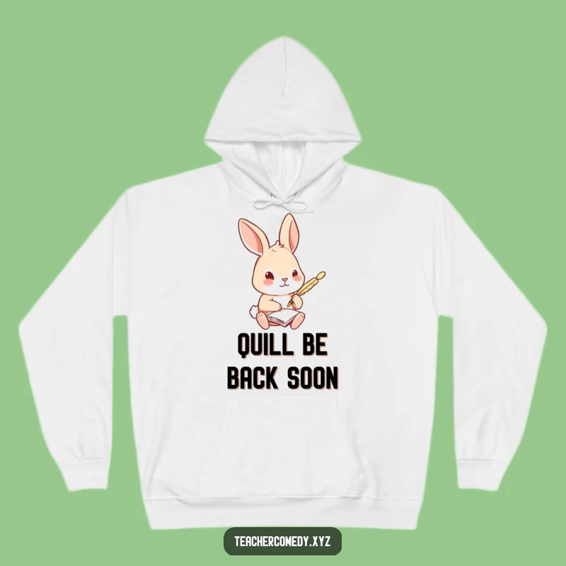 Funny Rabbit Quill Hoodie: Cozy Scholar Wear, Ideal Funny Gift for Intellectuals and Animal Lovers