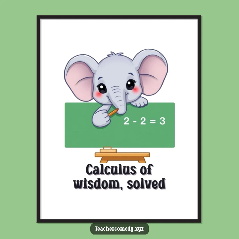 Free Printable Elephant Math Equation Wall Art - Humorous Educational Decor!