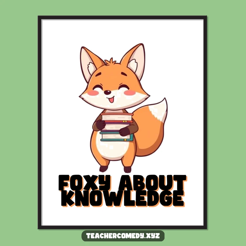 Free Printable Wall Art: Bookish Fox, Hilarious Downloadable Art for Cozy Nooks