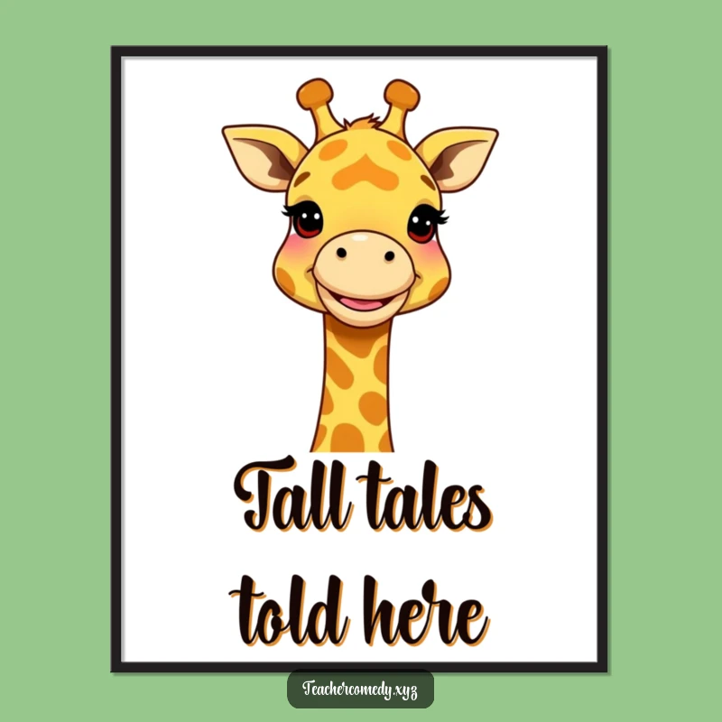 Free Printable Wall Art: Giraffe's Grand Explanation - Humorous Downloadable Decor