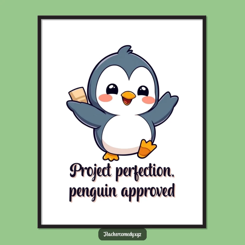 Funny Free Printable Wall Art: Delighted Penguin Project Display Downloadable Art