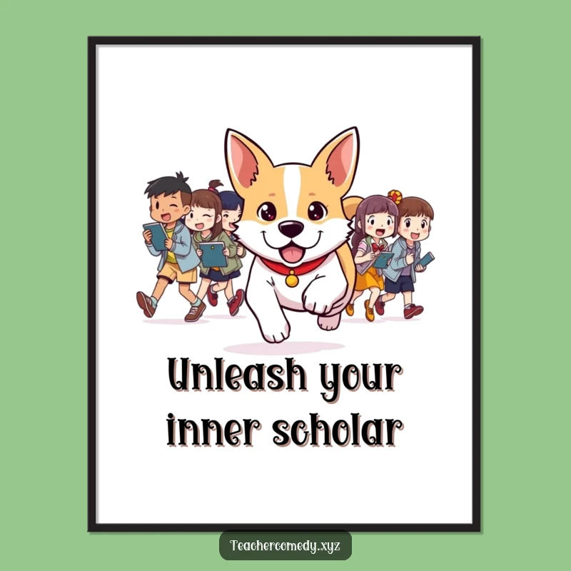 Funny Free Printable Wall Art: Dog Leads Student Fun, Downloadable Decor
