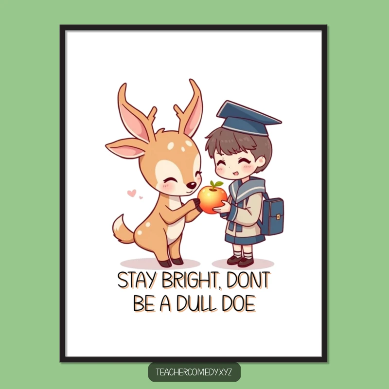 Funny Free Printable Deer & Student Wall Art - Downloadable Humor for Your Room