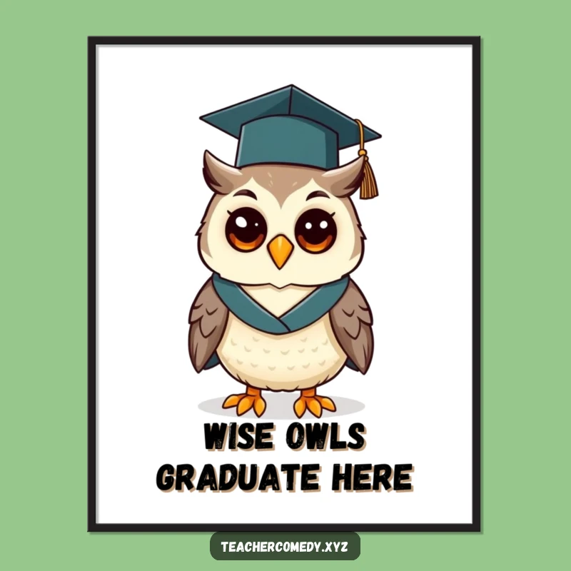 Free Printable Wall Art: Graduation Owl, Hilarious Downloadable Art for Smart Spaces