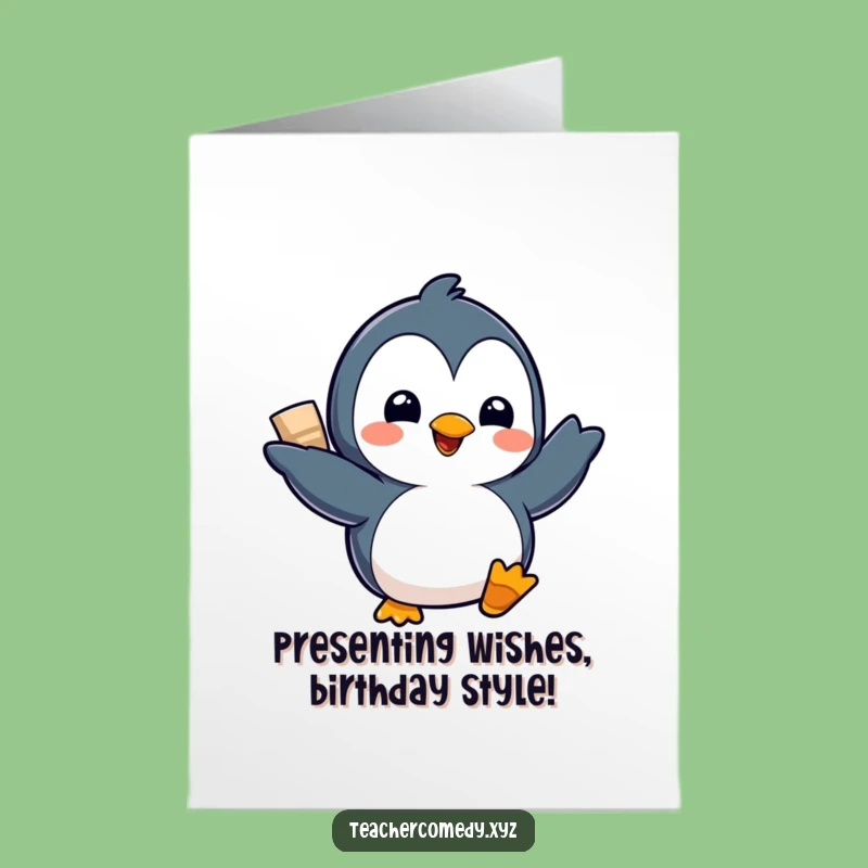 Free Printable Birthday Card: Delighted Penguin Project Funny Downloadable Gift