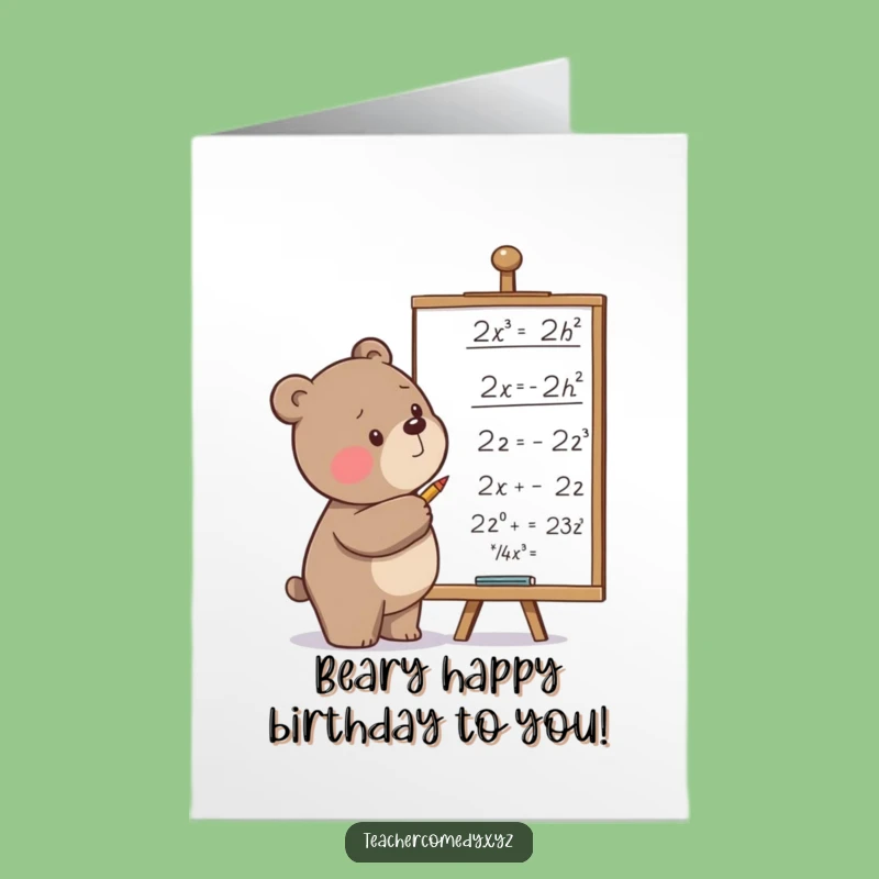 Free Printable Birthday Card: Funny Bear Math Card, a Smart Downloadable Gift
