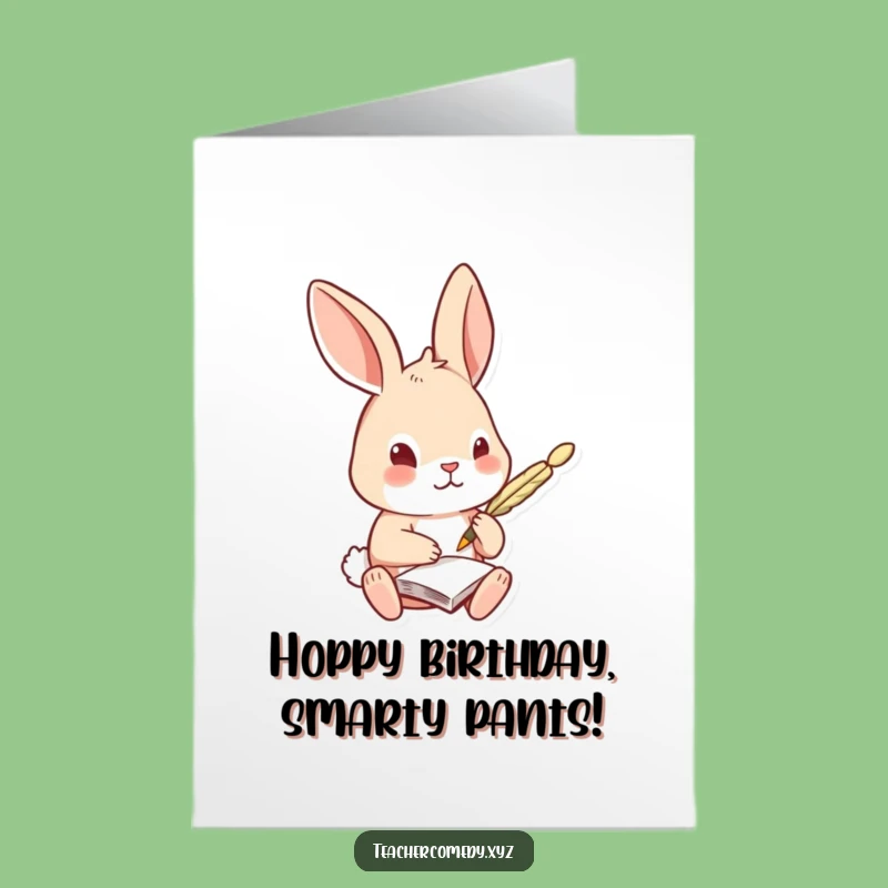 Free Printable Rabbit Birthday Card: Smart Bunny's Notes of Joy - Funny Downloadable Gift
