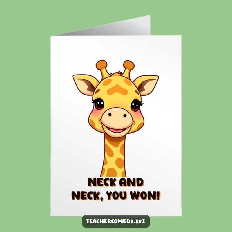 Free Printable Congrats Card: Giraffe's Big Idea - Humorous Downloadable Achievement Gift