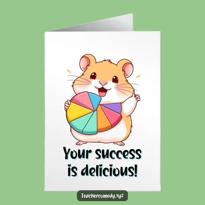 Free Printable Congrats Card: Hamster Pie Chart - Success Celebration